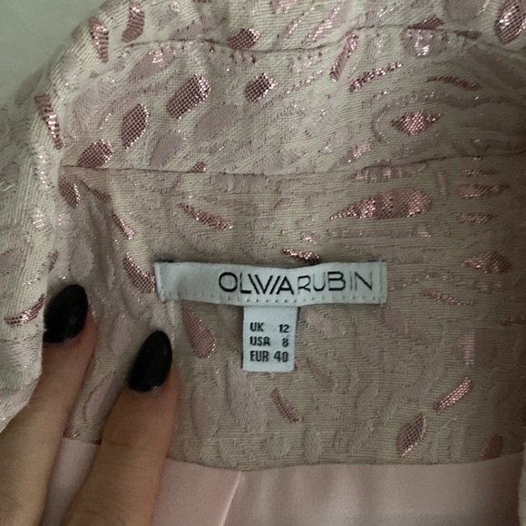Olivia Rubin- “Betty” Metallic Light Pink Blazer with Gold Star Buttons - Picture 5 of 7